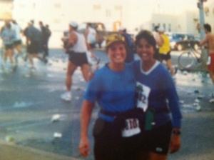 Amy and Maree NYC Marathon 2002